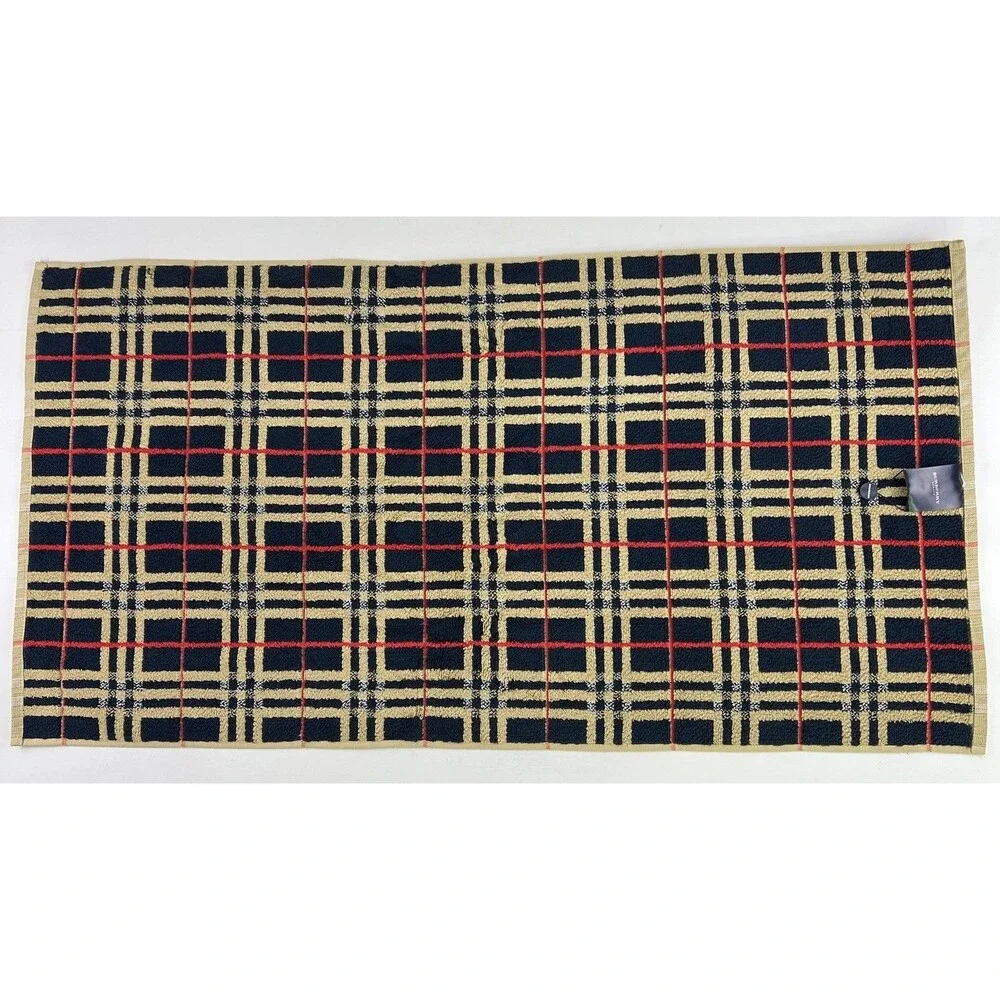 Burberry London Nova Check Golf Hand Towel Washcloth Beige Bath Terry 20”x28.5”